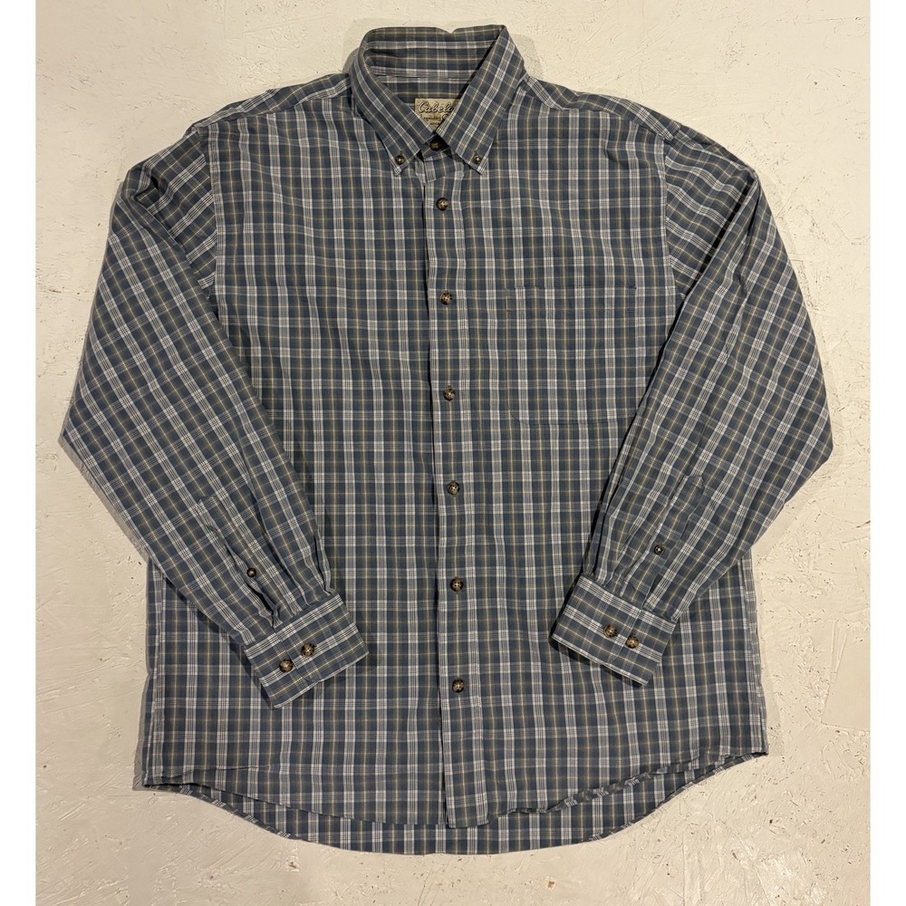 Cabelas Shirt‎ Mens Large Plaid Legendary Quality Button Down Long Sleeve